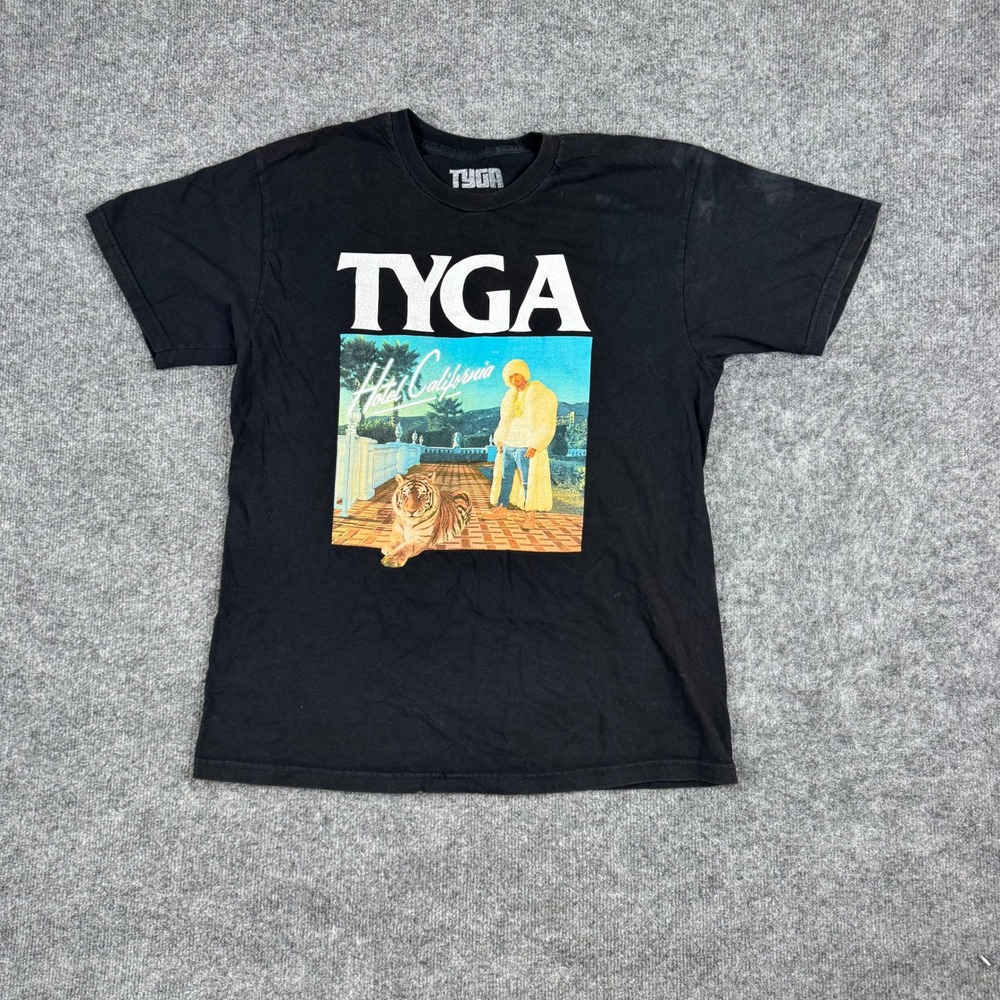 Tyga T-Shirt Mens Size M Black Hotel California Tour Graphic Rap Hip Hop Tee